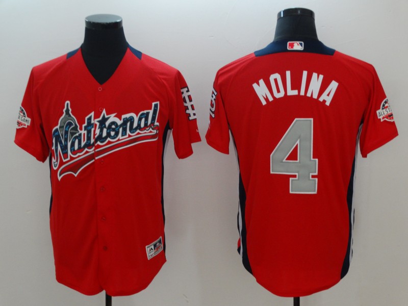 Men St.Louis Cardinals #4 Molina Orange Game 2018 All star MLB Jerseys